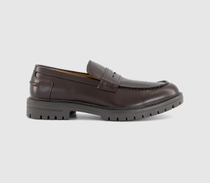 OFFICE Mens Moe Chunky Cleat Sole Loafers Brown, 11