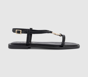 OFFICE Womens Sam Hardware Detail Slingback Sandals Black, 3