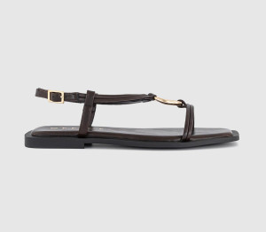 OFFICE Womens Sam Hardware Detail Slingback Sandals Brown, 5