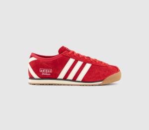 Adidas Womens Italia 70s Trainers Red Cream White Silver Metallic, 4