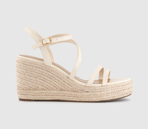 OFFICE Womens Holland Strappy Espadrille Wedges White, 5