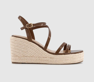 OFFICE Womens Holland Strappy Espadrille Wedges Chocolate Brown, 9