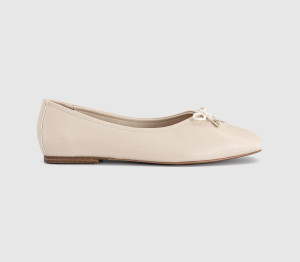 OFFICE Womens Freya Bow Ballerina Flats New White, 8