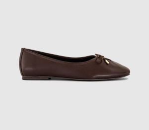 OFFICE Womens Freya Bow Ballerina Shoes Brown, 6