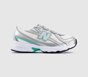 New Balance Kids 740 Youth Trainers Silver Metallic Deep End Multi, 13 youth
