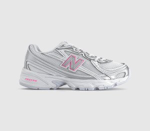 New Balance Kids 740 Youth Trainers Silver Metallic Signal Pink Multi, 10 Youth
