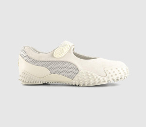 PUMA Girls Mostro Fey Trainers Warm White Vapor Gray, 4