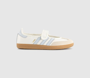 Adidas Samba Jane Ballet Trainers Cloud White Gum Halo Blue, 9