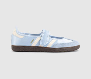 adidas Womens Samba Jane Ballet Trainers Crystal Sky Cream White Gum In Blue, 4.5