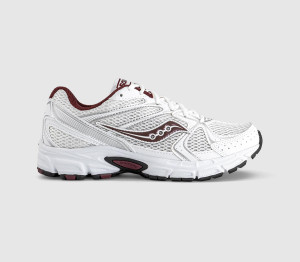 Saucony Ride Millenium Trainers White Maroon, 7.5