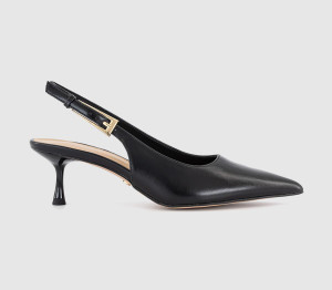 OFFICE Womens Metro Buckle Detail Slingback Kitten Heel Black, 7