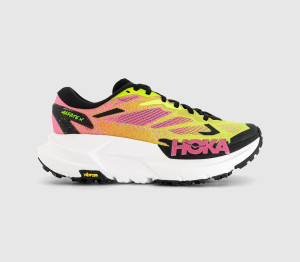 HOKA Womens Mafate X Trainers Neon Citrus Neon Rose F In Multi, 10