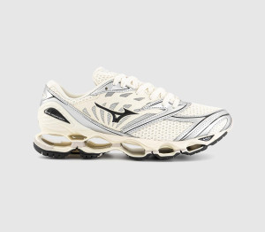 Mizuno Kids Wave Prophecy LS Trainers Pristine Black Silver, 5.5