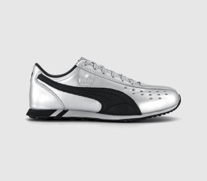 PUMA Kids Sprint Trainers Metallic Silver Black In Multi, 4.5
