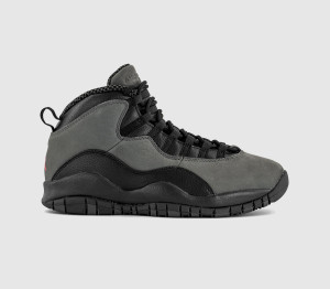 Jordan Mens Air 10 Retro Trainers Charred Grey True Red Black