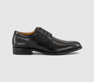 OFFICE Mens Maine Lace Up Derby Shoes Black Leather, 7