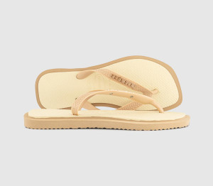 Havaianas Womens Top Square Fusion Flip Flops Golden Multi, 8