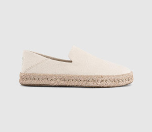TOMS Mens Santiago Shoes Natural Undyed Recycled Cotton Canvas, 9