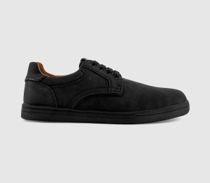 OFFICE Mens Caleb Perf Detail Lace Up Trainers Black, 7