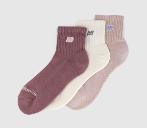 New Balance Socks Socks Nb Black Patch Logo Ankle 3 Pack Socks Rose Wood Stone Pink, M