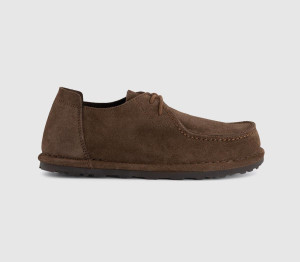 Birkenstock Womens Utti Lace Shoes Carafe Suede Brown, 6