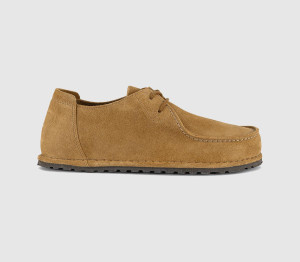 Birkenstock Mens Utti Lace Leve Shoes Cork Brown Suede, 9