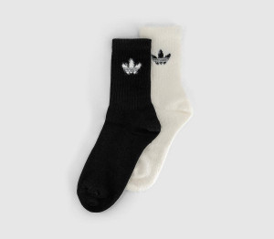 Adidas Fluffy 2 Pack Socks Offwhite Black, L