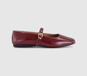 OFFICE Womens Flourish Square Toe Mary Jane Ballerina Pumps Red, 3
