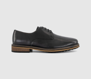OFFICE Mens Cortado Lace Up Derby Shoes Black Leather, 8