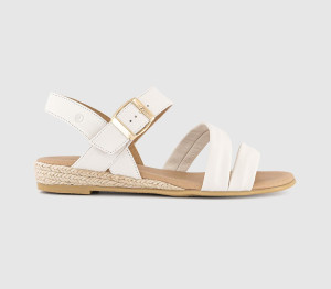 Earthaddict Womens Earth Addict Peony Multi Strap Sandals White Leather, 7