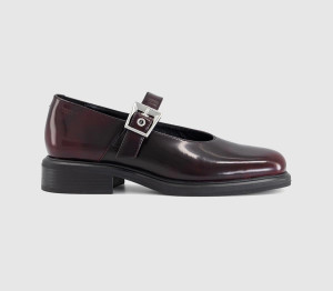 Vagabond Ellis Mary Janes Dark Bordo Polished Leather Red, 8