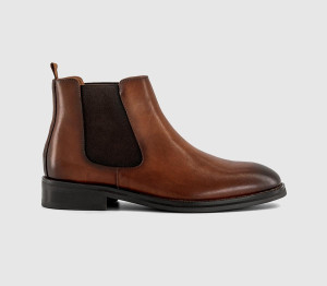 OFFICE Mens Barlow Chelsea Boots Tan Leather, 9