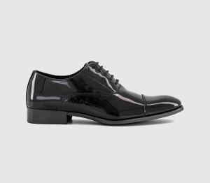 OFFICE Mens Manston Toe Cap Oxford Shoes Black Patent, 8