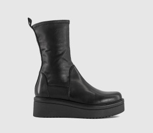 Vagabond Womens Tara Stretch Platform Chelsea Boots Black Leather, 3