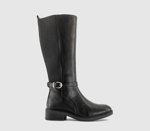OFFICE Womens Katie Harness Detail Knee High Rider Boots Black, 7