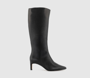 OFFICE Womens Karina Kitten Heel Knee High Boots Black, 7
