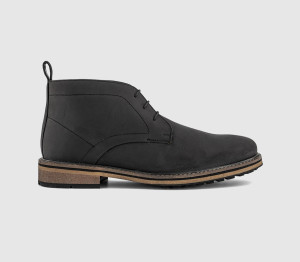 OFFICE Mens Bernie Casual Chukka Boots Black Nubuck, 8