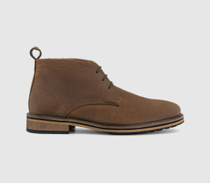 OFFICE Mens Bernie Casual Chukka Boots Brown Nubuck, 7