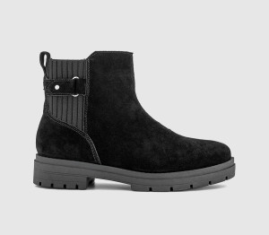 TOMS Womens Astrid Ankle Boots Black Suede, 6