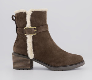 TOMS Womens Hailey Buckle Ankle Boots Oak Brown, 7
