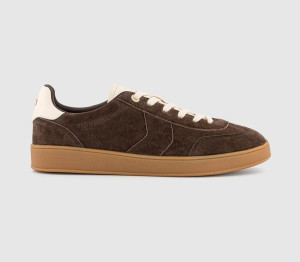 OFFICE Womens Thrive Lace Up Suede Cup Sole Trainers Brown, 5