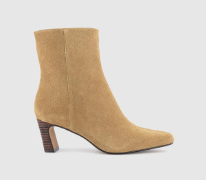 OFFICE Womens Arabella Set Back Heel Ankle Boots Beige Suede Natural, 7