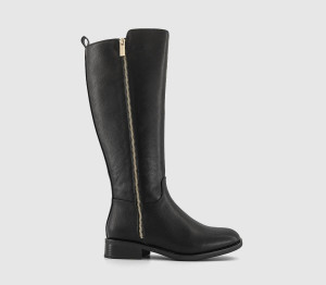 OFFICE Womens Kayla Zip Detail Knee High Boots Black, 8