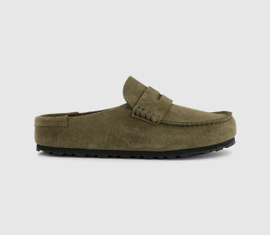 Birkenstock Womens Naples Wrapped Loafers Thyme Green, 7