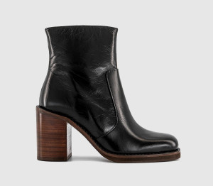 OFFICE Womens Alora Heeled Platform Boot Black Leather, 7