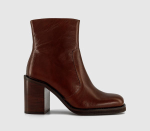 OFFICE Womens Alora Heeled Platform Boot Tan Leather, 5
