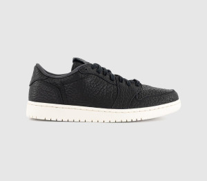 Jordan Mens Air 1 Retro Low No Swoosh Trainers Black Sail, 7