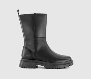 Timberland Womens Cambria Valley Tall Boots Black Full Grain Leather, 7
