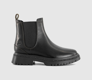 Timberland Womens Cambria Valley Mid Chelsea Boots Black Full Grain Leather, 3.5