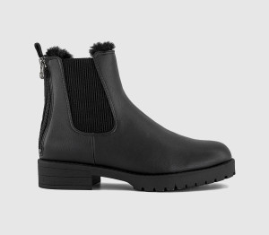 Blowfish Womens Dover Fur Lined Chelsea Boots Black, 3